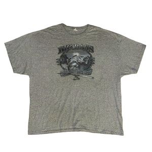 y2k gray big bass fishing outfitters graphic oversized crewneck shirt